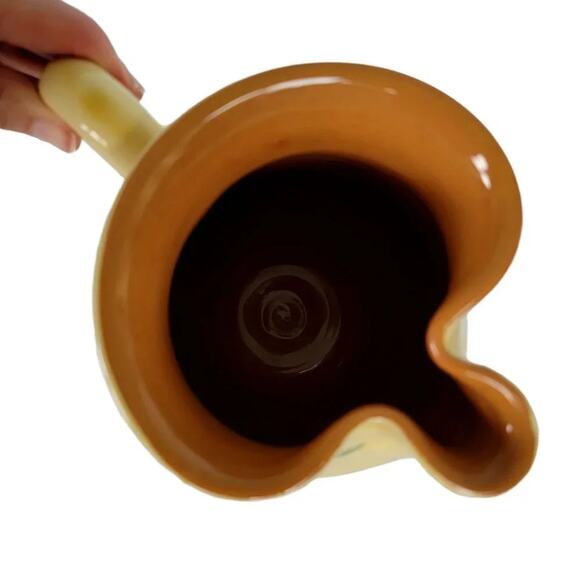 Vintage Ceramiche Alfa Italy Yellow Fruit Pitcher Hand Painted Italian Pottery - Picture 7 of 10